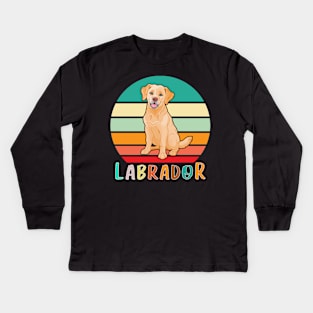 Vintage Retro Labrador Kids Long Sleeve T-Shirt